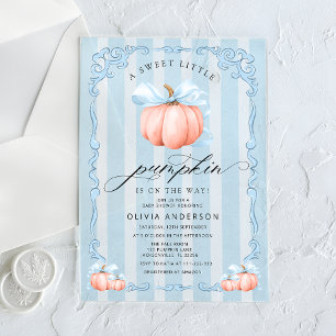 Invitations En Acrylique Baby shower petit garçon Citrouille