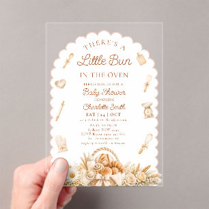Invitations En Acrylique Baby-Shower Petit Pain au Four