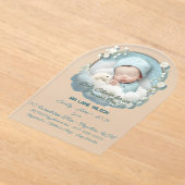Invitations En Acrylique Baby shower pour Baby Boy Precious (Poser)