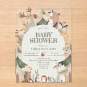 Invitations En Acrylique Baby shower rustique neutre pour les animaux des b (Recto)