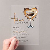 Invitations En Acrylique Baby shower Tini One Espresso Martini (In situ (ordinateur de poche))