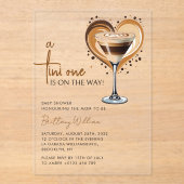 Invitations En Acrylique Baby shower Tini One Espresso Martini (Recto)