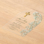 Invitations En Acrylique Baby's Breath Arch First Communion (Poser)