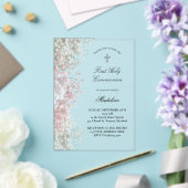 Invitations En Acrylique Baby's Breath flowers First Communion (Insitu (Mariage))