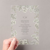 Invitations En Acrylique Baby's Breath Monogram Botanical Wedding (In situ (ordinateur de poche))