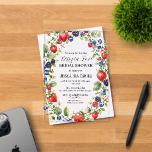 Invitations En Acrylique Baie amoureuse Baies Myrtille Enterrement de vie d