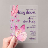 Invitations En Acrylique Baisers à papillon et voeux pour bébé | Baby showe (In situ (ordinateur de poche))
