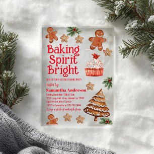 Invitations En Acrylique Baking Spirit Bright Échange de biscuits de Noël