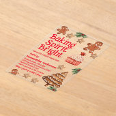 Invitations En Acrylique Baking Spirit | Échange de cookies de Noël (Poser)