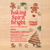 Invitations En Acrylique Baking Spirit | Échange de cookies de Noël (Recto)