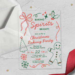 Invitations En Acrylique Baking Spirits Bright Fête d'échange de biscuits