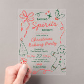 Invitations En Acrylique Baking Spirits Bright | Fête d'échange de biscuits (In situ (ordinateur de poche))