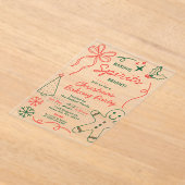 Invitations En Acrylique Baking Spirits Bright | Fête d'échange de biscuits (Poser)