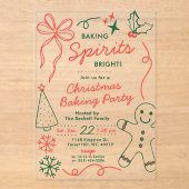 Invitations En Acrylique Baking Spirits Bright | Holiday Cookie Swap Party (Recto)