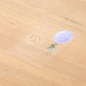 Invitations En Acrylique Balcon Violet, Verdure, Feuillage, Premier Anniver (Poser)