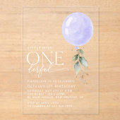 Invitations En Acrylique Balcon Violet, Verdure, Feuillage, Premier Anniver (Recto)