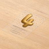 Invitations En Acrylique Ballon d'huile d'or moderne 4e anniversaire (Poser)