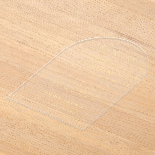 Invitations En Acrylique Bande Mariage du calendrier Enregistrer la date (Poser)