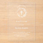 Invitations En Acrylique Baptême (Recto)