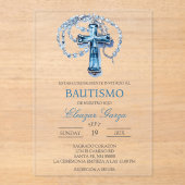 Invitations En Acrylique Baptême acrylique (Recto)