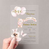 Invitations En Acrylique Baptême acrylique et espagnol de première année (In situ (ordinateur de poche))