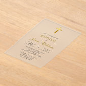 Invitations En Acrylique Baptême acrylique minimaliste (Poser)