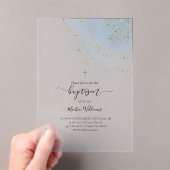 Invitations En Acrylique Baptême aquarelle fausse parties scintillant (In situ (ordinateur de poche))