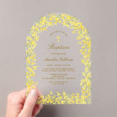 Invitations En Acrylique Baptême Arc Mimosa (In situ (ordinateur de poche))