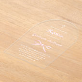 Invitations En Acrylique Baptême arc rose (Poser)