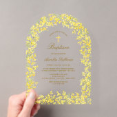 Invitations En Acrylique Baptême Arche Mimosa (In situ (ordinateur de poche))