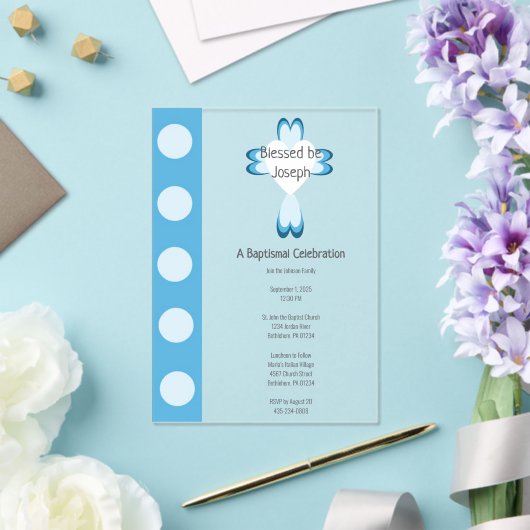 Invitations En Acrylique Baptême béni (Insitu (Mariage))