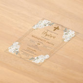 Invitations En Acrylique Baptême Bohème (Poser)