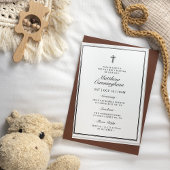 Invitations En Acrylique Baptême Code QR Croix Élégant Moderne