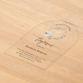 Invitations En Acrylique Baptême couronne bleue (Poser)