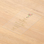 Invitations En Acrylique Baptême croix florale (Poser)