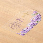 Invitations En Acrylique Baptême d'arche de lilas (Poser)