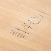 Invitations En Acrylique Baptême de couronne bleue (Poser)
