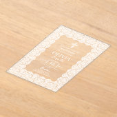 Invitations En Acrylique Baptême de dentelle blanche (Poser)