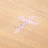 Invitations En Acrylique Baptême de fille baptisée grecque orthodoxe rose r (Poser)