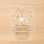 Invitations En Acrylique Baptême de garçon Christening (Recto)