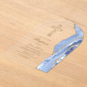 Invitations En Acrylique Baptême de l'agate bleue de Cornflower (Poser)