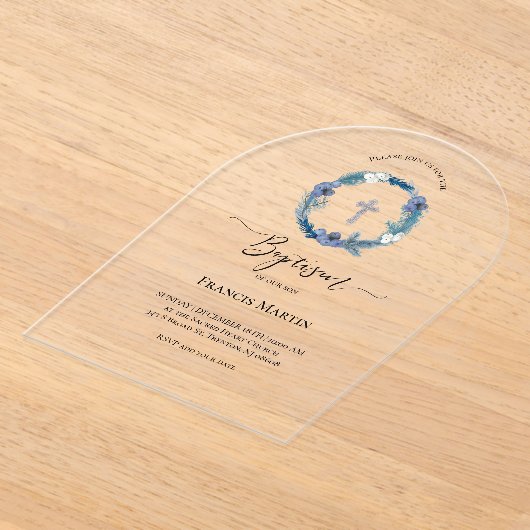 Invitations En Acrylique baptême d'hiver (Poser)
