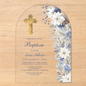 Invitations En Acrylique Baptême d'hiver Clair (Recto)