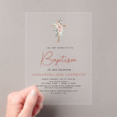 Invitations En Acrylique Baptême Dusty Rose Vert Eucalyptus (In situ (ordinateur de poche))