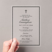 Invitations En Acrylique Baptême Elégant Moderne Cross QR Code (In situ (ordinateur de poche))