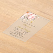 Invitations En Acrylique Baptême espagnol floral clair acrylique (Poser)