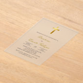 Invitations En Acrylique Baptême espagnol floral clair acrylique (Poser)