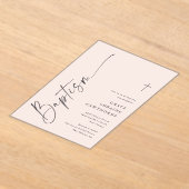 Invitations En Acrylique Baptême Moderne Élégant Script (Poser)