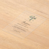 Invitations En Acrylique Baptim élégant Fleur sauvage Garden (Poser)