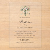 Invitations En Acrylique Baptim élégant Fleur sauvage Garden (Recto)